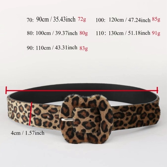Fashion Colorblock Leopard Print Plush Belt Casual Waistband for Jeans - Picture 4 of 4